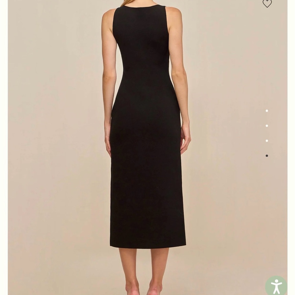 cult gaia Black Midi Dress with Gold Center Detail - Picture 2 of 2